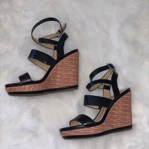 Black wedge heel